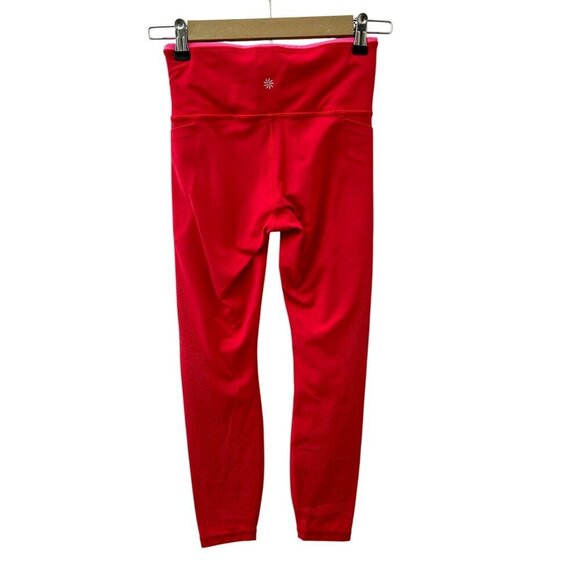 Athleta Revolution Laser Cut 7/8 Stash Pocket Leggings Powervita Red XS - Picture 6 of 15